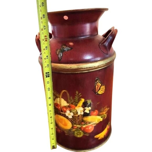 Vintage Farmhouse Milk Jug Jardinaire Vase Umbrella Stand Floral Rustic Decor - Picture 5 of 16